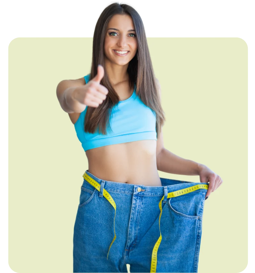 young woman who has lost half her body weight in fat loss