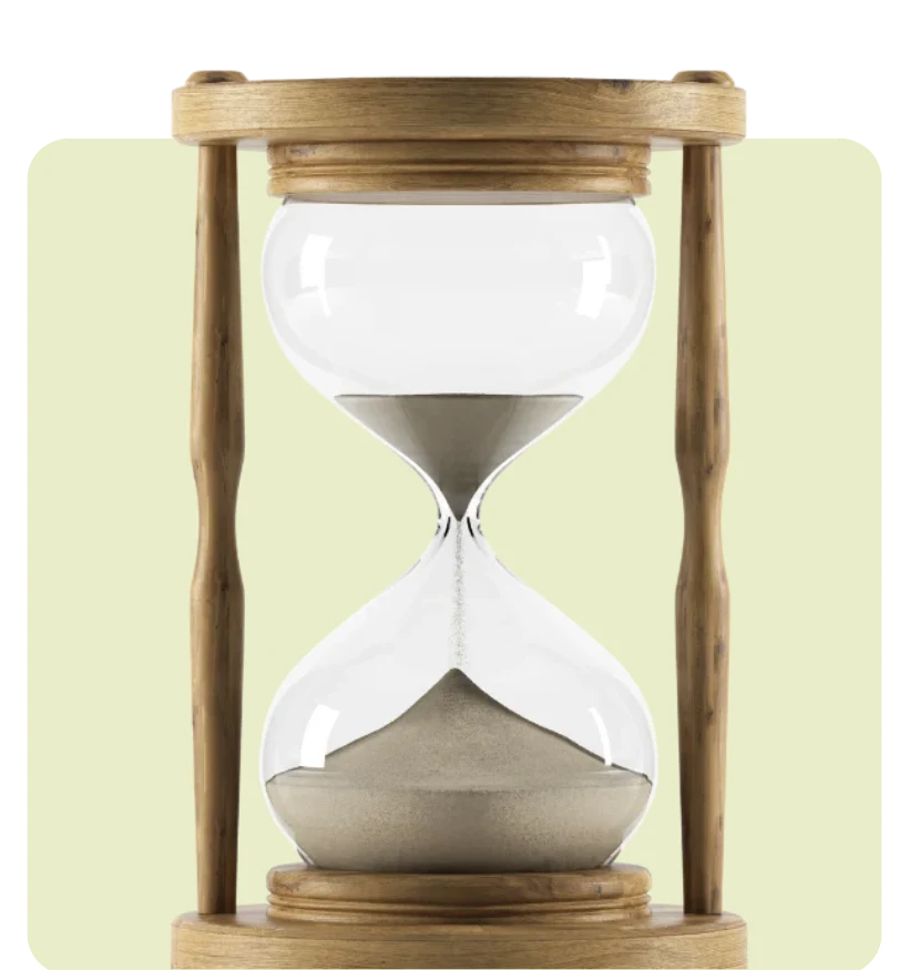 hourglass with sand running out of time