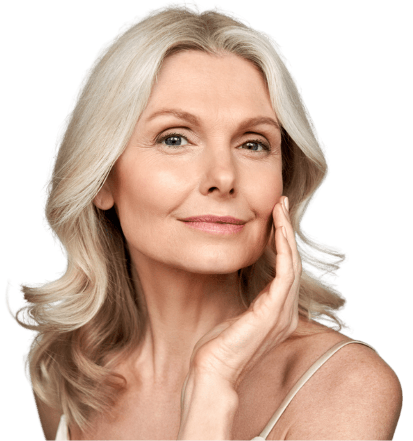 woman in her fifties that looks like she is only 20 with beautiful skin