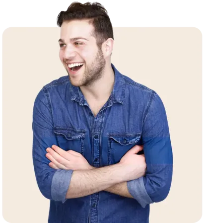 young man in a good mood taking peptide therapy