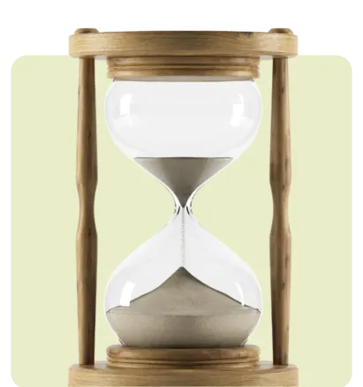 hourglass with sand running out of time
