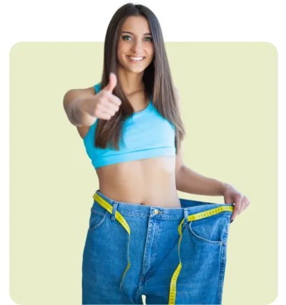 young woman who has lost half her body weight in fat loss