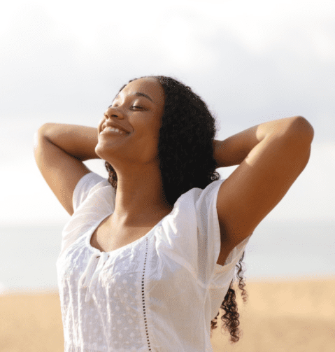young woman feeling vibrant and young after significant weight loss