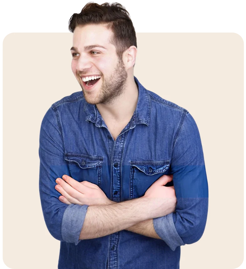 young man in a good mood taking peptide therapy