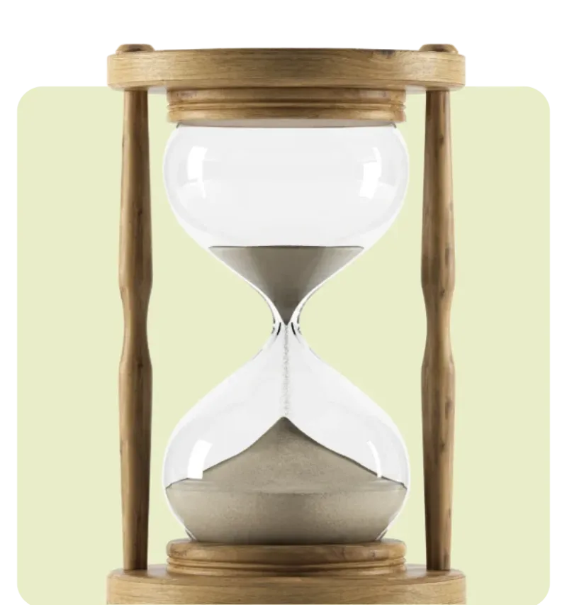 hourglass with sand running out of time