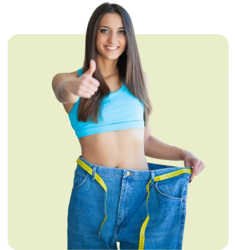 young woman who has lost half her body weight in fat loss