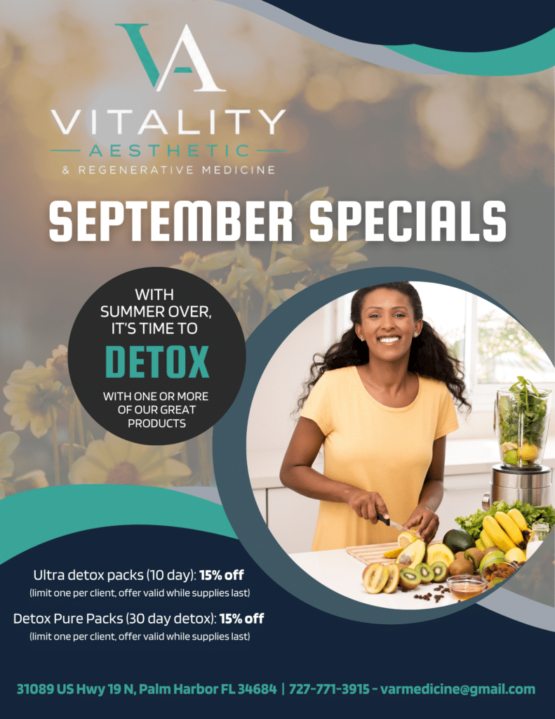 septermber specials for detox packs 15 percent off